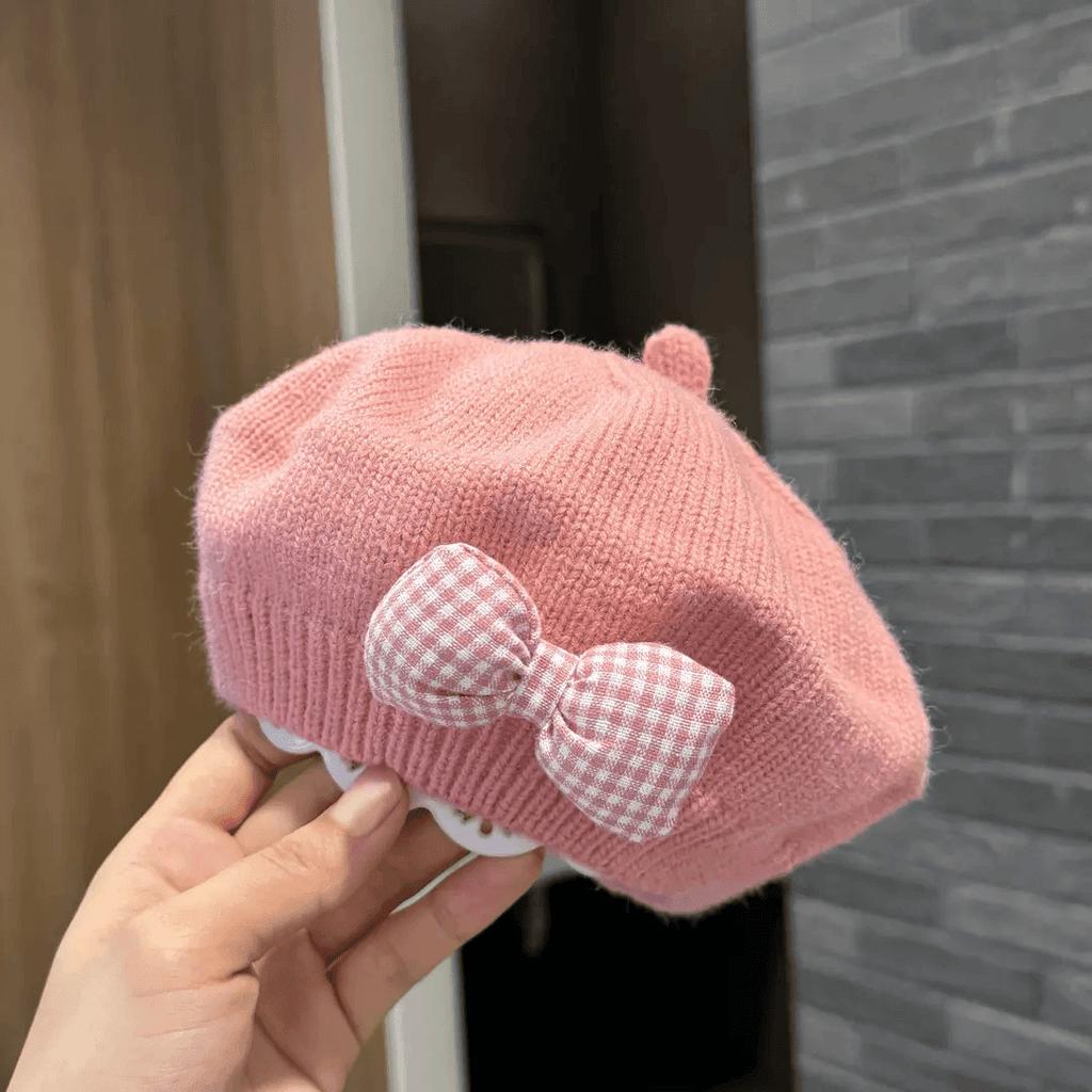 Children's Beret Baby Girl Outdoor Hat Spring Autumn Korean Style Fashionable Breathable Warmth Windproof Knitted Wool Painter's