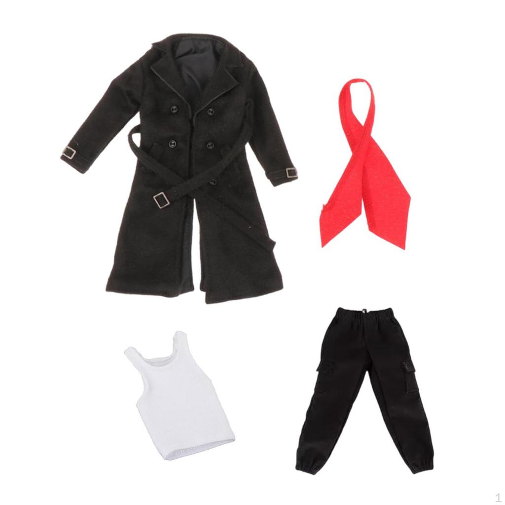 1/12 Männlicher Trenchcoat Actionfiguren Windjacke Figuren Outfit Kostüm für 6 Zoll