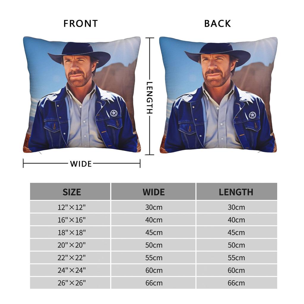 Chuck Norris Texas Ranger Poster Pillow Cover Novelty Pillow Case For Living Room Bed Chair Print Cushion Cover Gift