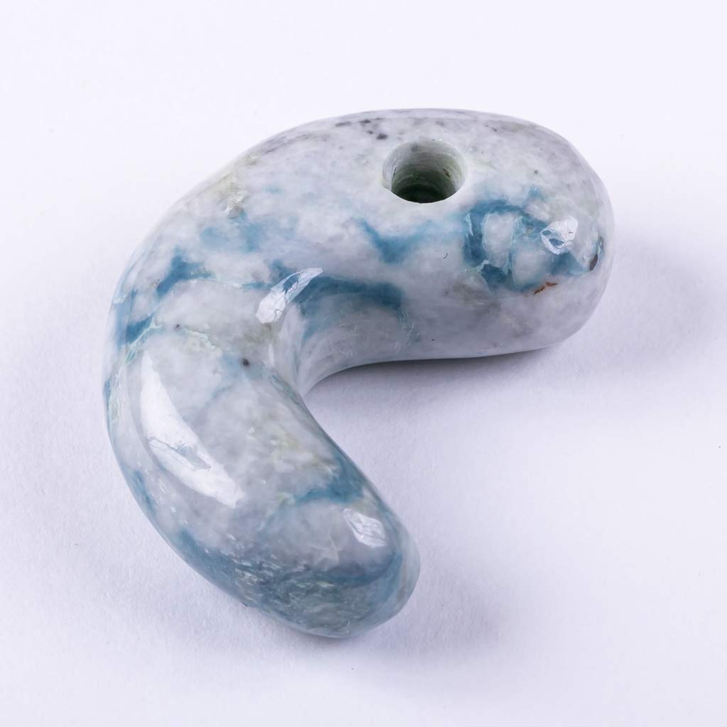 Itoigawa Natural Jadeite Irikonzawa Excellent Japanese National Jomon Power Stone Paulownia Wood MT0755 Magatama, Blue, Luster, Stone, [Special