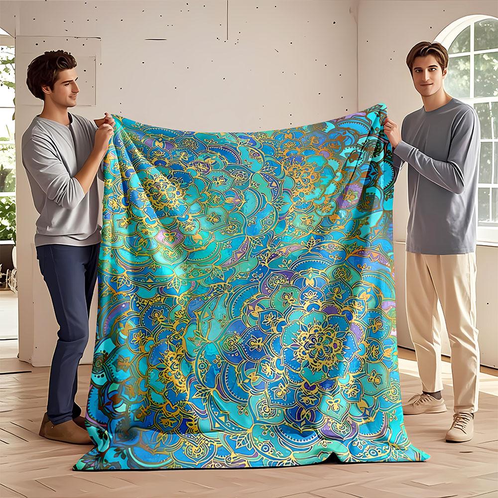 Colorful Mandala Blanket for All Seasons Blanket Lunch Break Throw Gift
