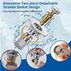 2er-Pack Edelstahl Pop-Up Waschbecken-Abfluss-Sieb – Herausnehmbarer Korb! Verstopfungssicherer Haarfänger für Badewanne/Dusche/Waschbecken