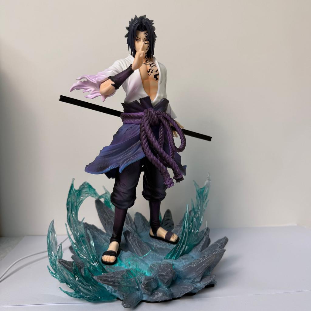 Naruto Shippuden Sasuke Susanoo Animation Figure 33cm Combat Pose POLYVINYL CHLORIDE Limited Collector-Worthy Luminous Miniature Plaything Present for