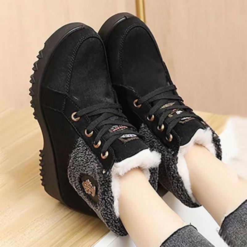 Fleece booties, winter cloth shoes, fleece thickened snow boots, mom comfort cotton shoes, warm cotton boots