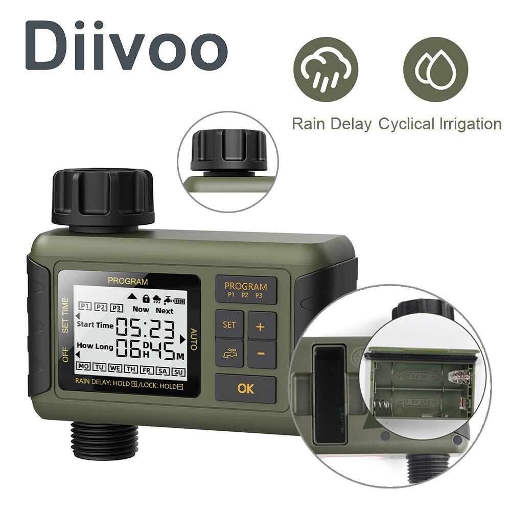 

Программируемый водяной шланг Diivoo для внутреннего и наружного использования, спринклерный таймер, кран для капельного орошения