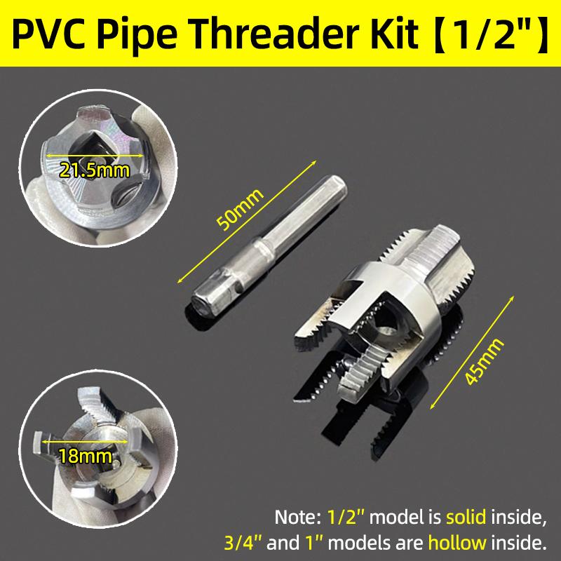 

Набор для нарезания резьбы на ПВХ трубах, совместимый с электродрелью, для нарезания резьбы на трубах 1/2 3/4 1 , внутреннее/наружное нарезание резьбы, электроинструменты
