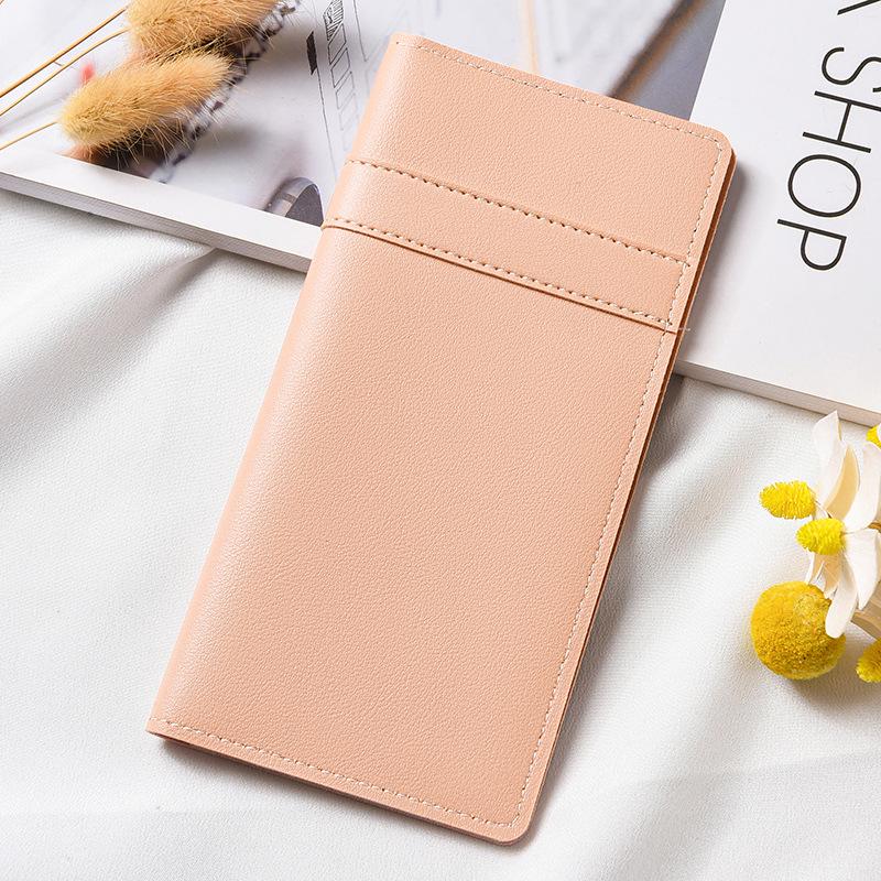 Stylish Ultra-thin Women's Leather Wallet with Buckle, Multiple Card Slots, Coin Purse, and Patchwork Design