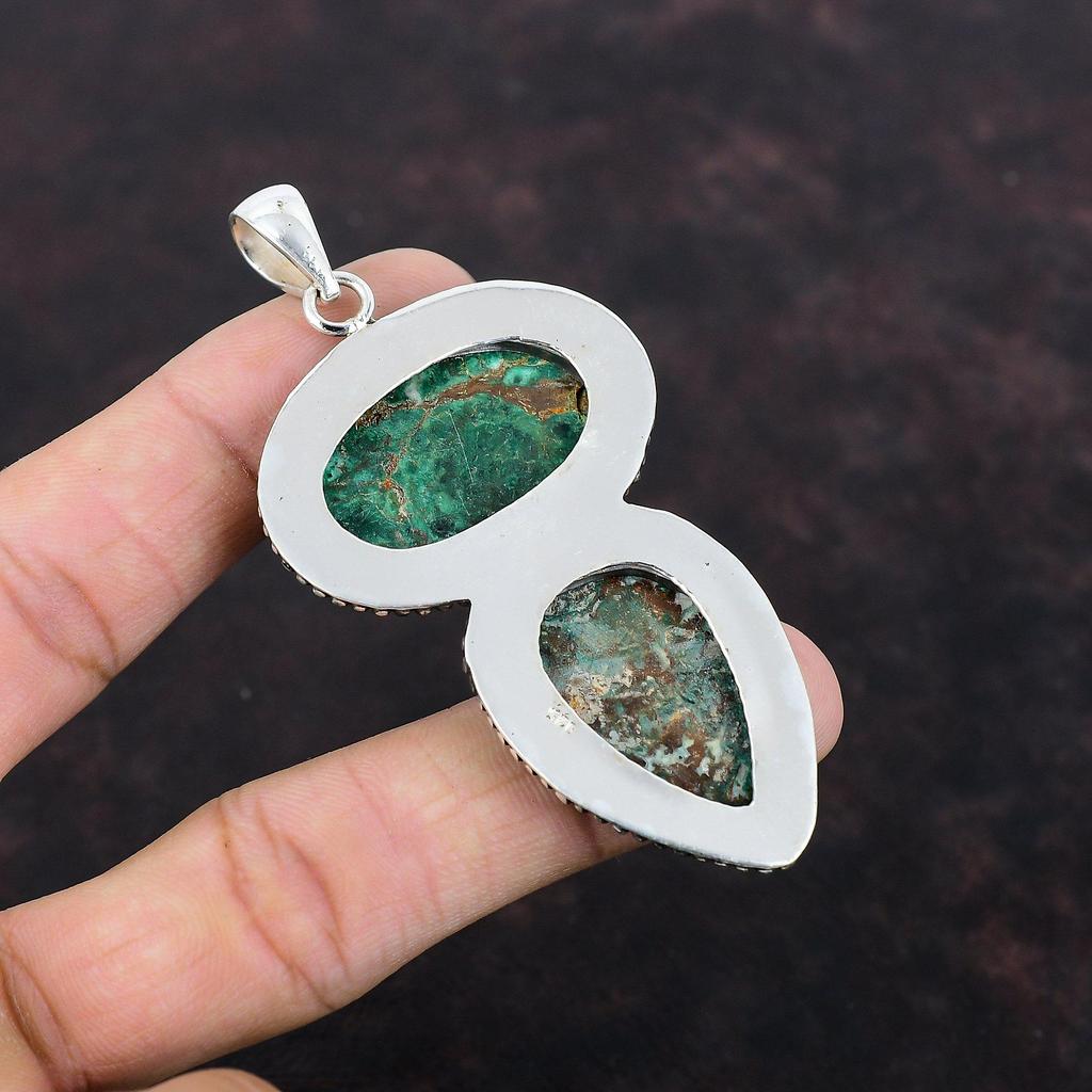 Cuprite Chrysocolla Pendant 925 Sterling Silver Pendant Gemstone Jewelry Vintage Pendant Handmade Ethnic Pendant Gift For Mom Dainty Jewelry