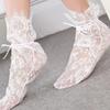 Women Fashion Lace Tulle Socks Mesh Ankle Socks High Heels Wedding Bride Evening Lace Middle Socks Garter With Tights