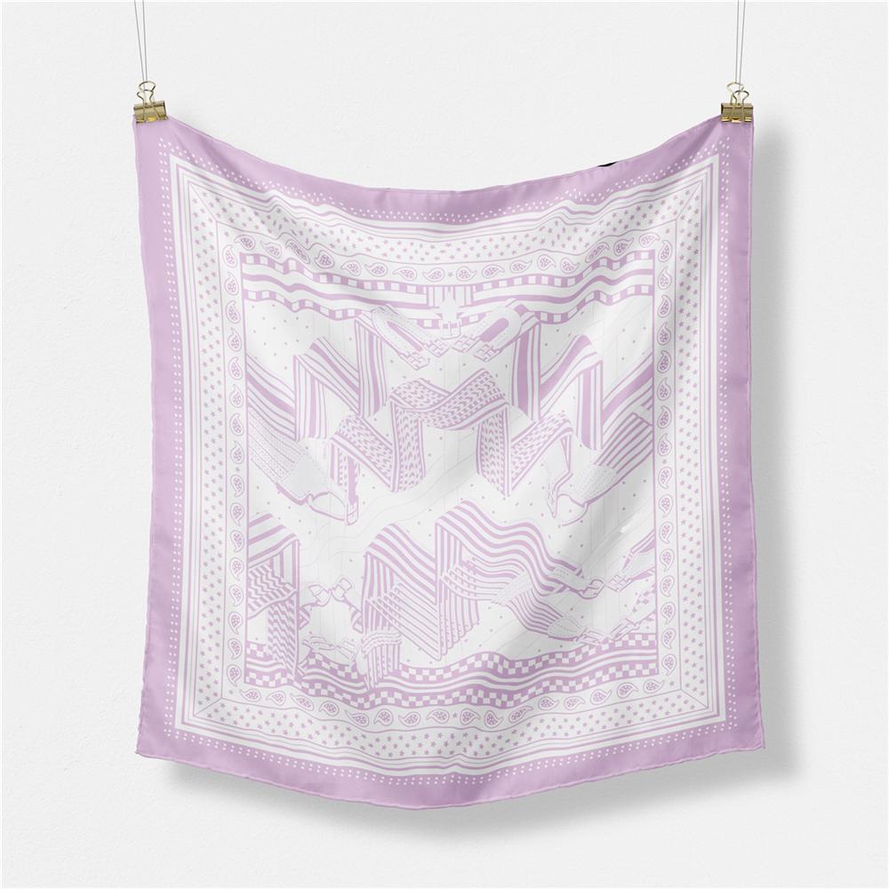 Twill Silk Scarf Woman Horse Floral Print Square Scarves Wraps Bandana Small Hijabs Foulards Lady Tie Headband Neckerchief 53CM