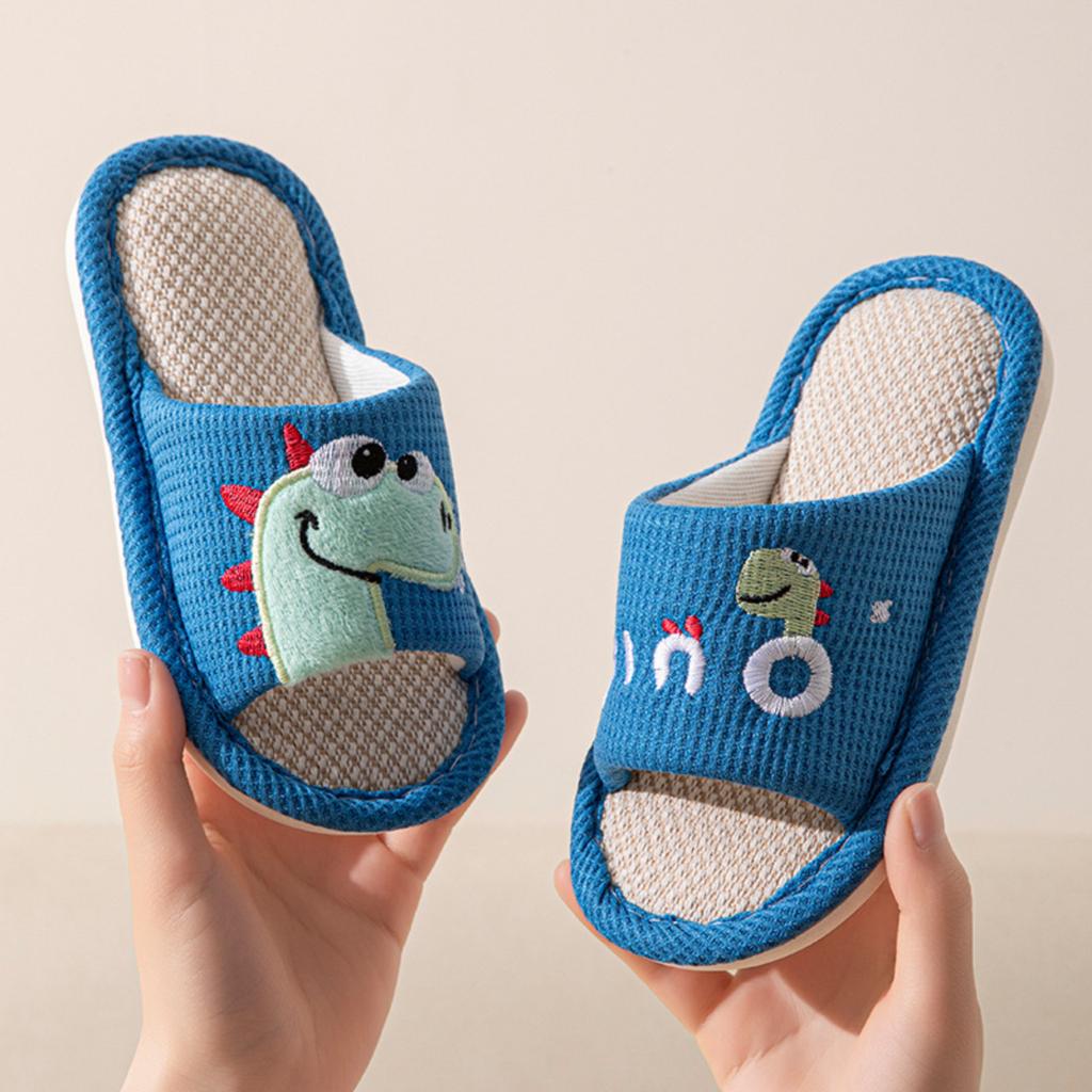 Cartoon Children's Slippers, Linen Open-toe PVC Sandals