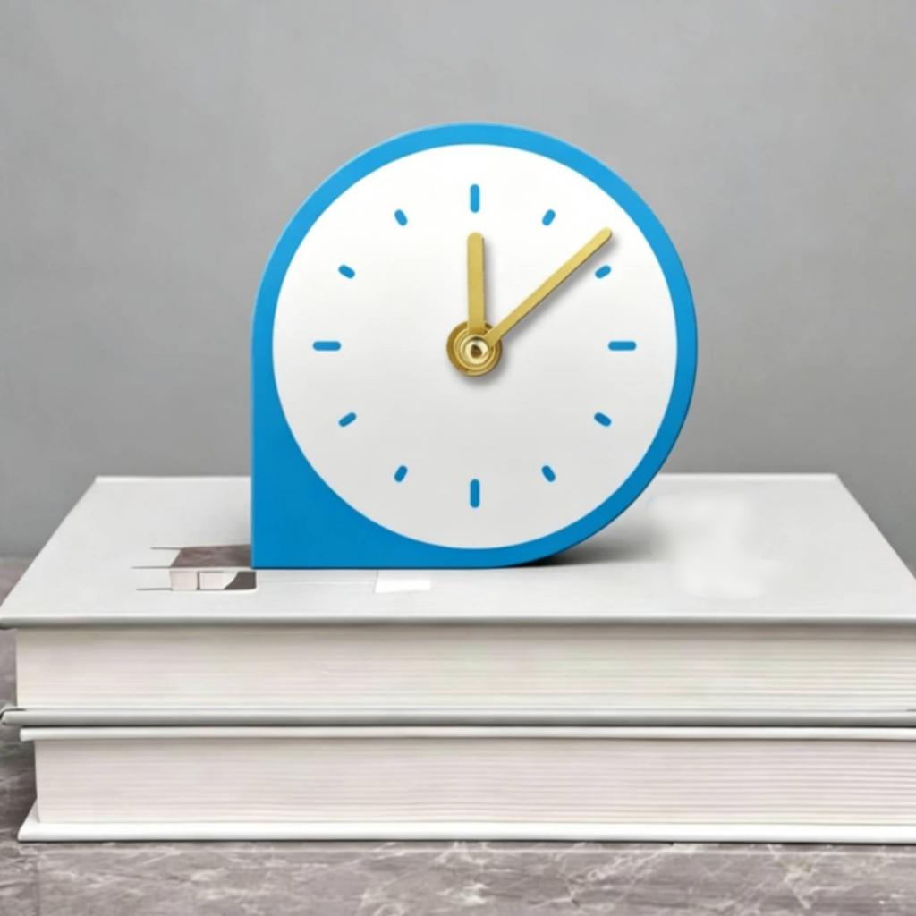 Minimalist Desktop Clock Modern Analog Desk Clock Home Decor Compact Sparse Markers for Bedside Table, Living Room