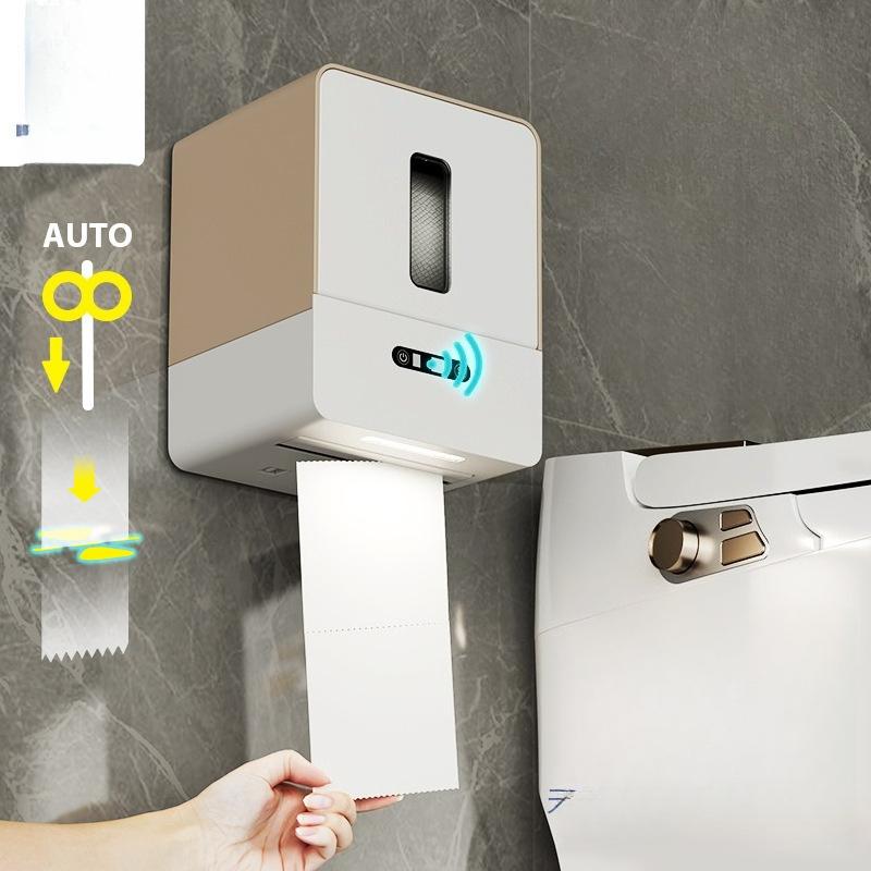 

Smart Sensor Tissue Dispenser Auto Electric Wall-Mounted Bathroom Paper Holder Touchless Toilet Roll Machine for Home/Hotel 13.9x16.8x20.7cm светло-серый