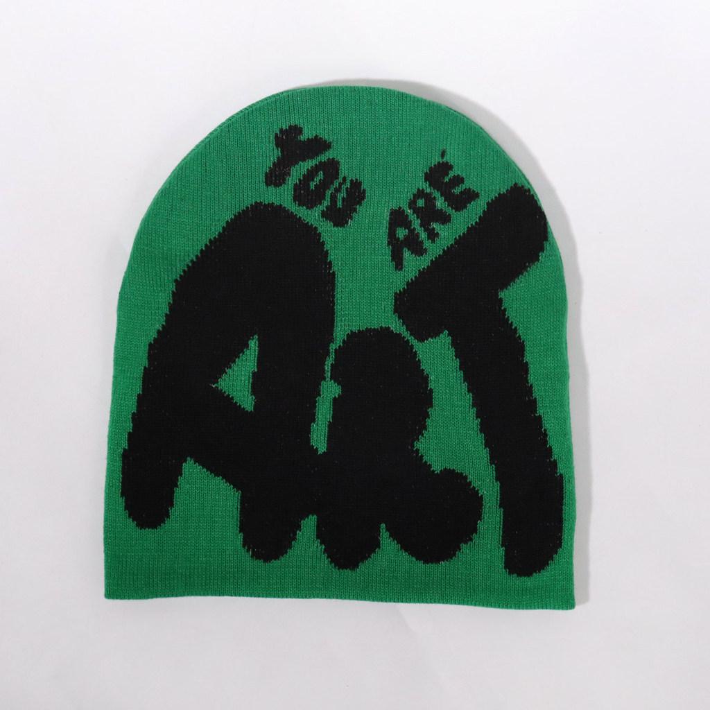 Knit Minimalist Hat With Alphabet Design For Men Women Winter Fashion Accessory