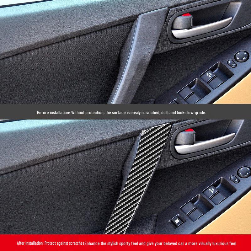 Mazda 3 Carbon Fiber Door Armrest Handle Panel Decorative Sticker