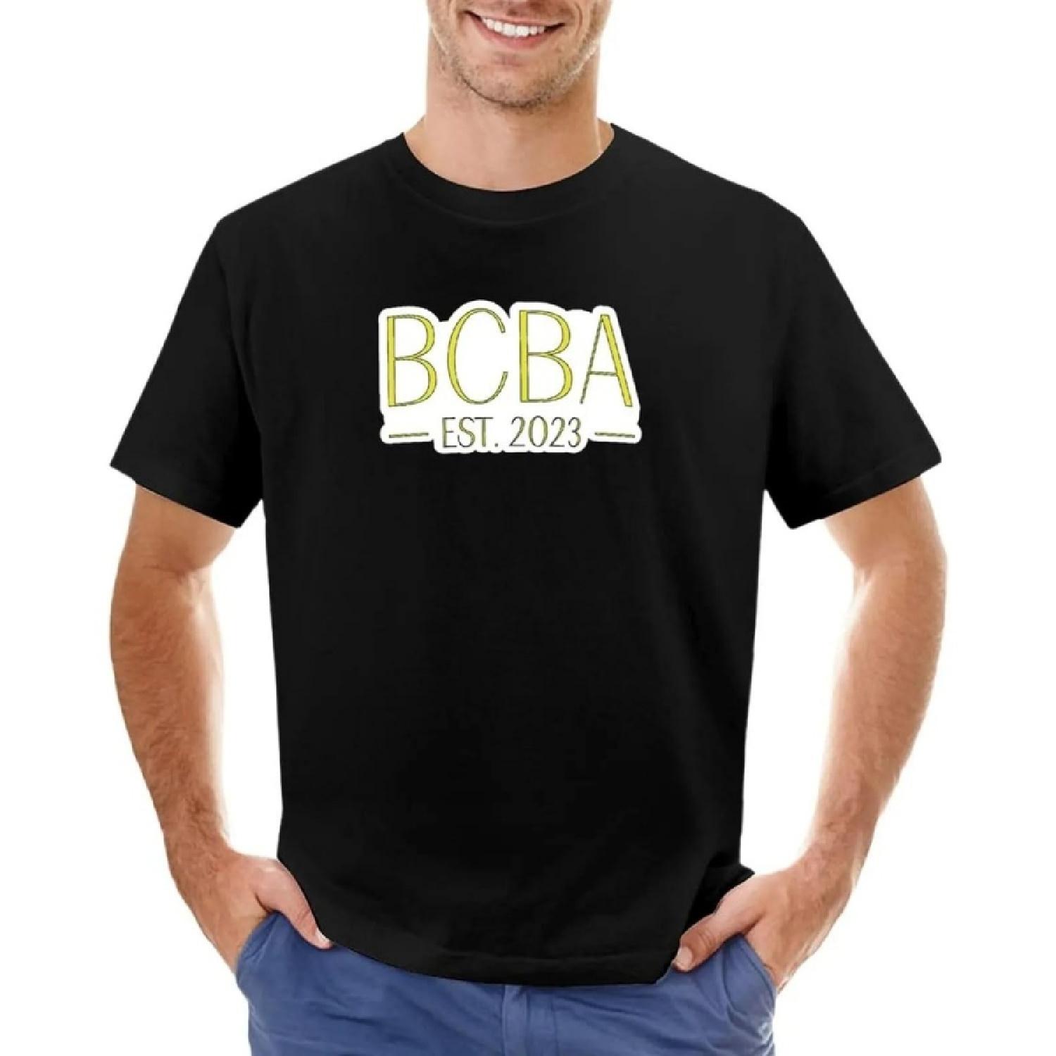 FTYHKsedhcx Yellow-BCBA-EST-2023-T-Shirt-graphic-t-shirts-men-workout-shirt S