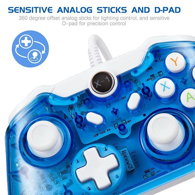 Mando de Juego USB con Cable Gamepad Joystick para Xbox One/One S PC Windows USB Plug and Play Gamepad con Doble Vibración