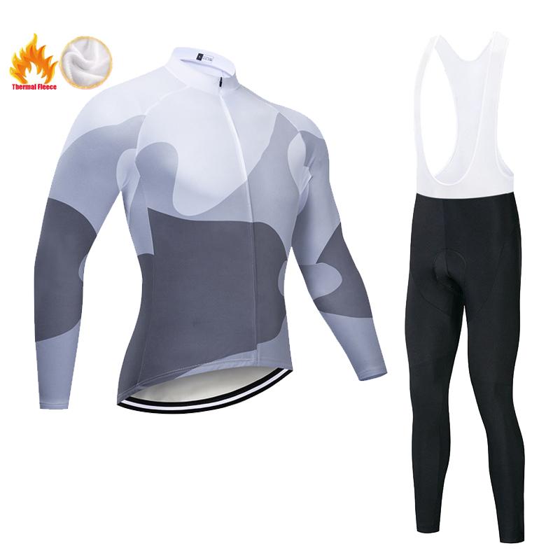 Fleece Men's  Warm Long-sleeved Suit Soad Bike Bicycle Jacket Overalls Riding Suit 2026 Winter Warm Cycling Clothing Set