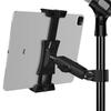 Peastrex iPad Holder, Microphone Stand, Tablet/Cell Phone Holder, Microphone/Phone Music Stand Mount with Adjustable Swivel Base and Super Handle Clam