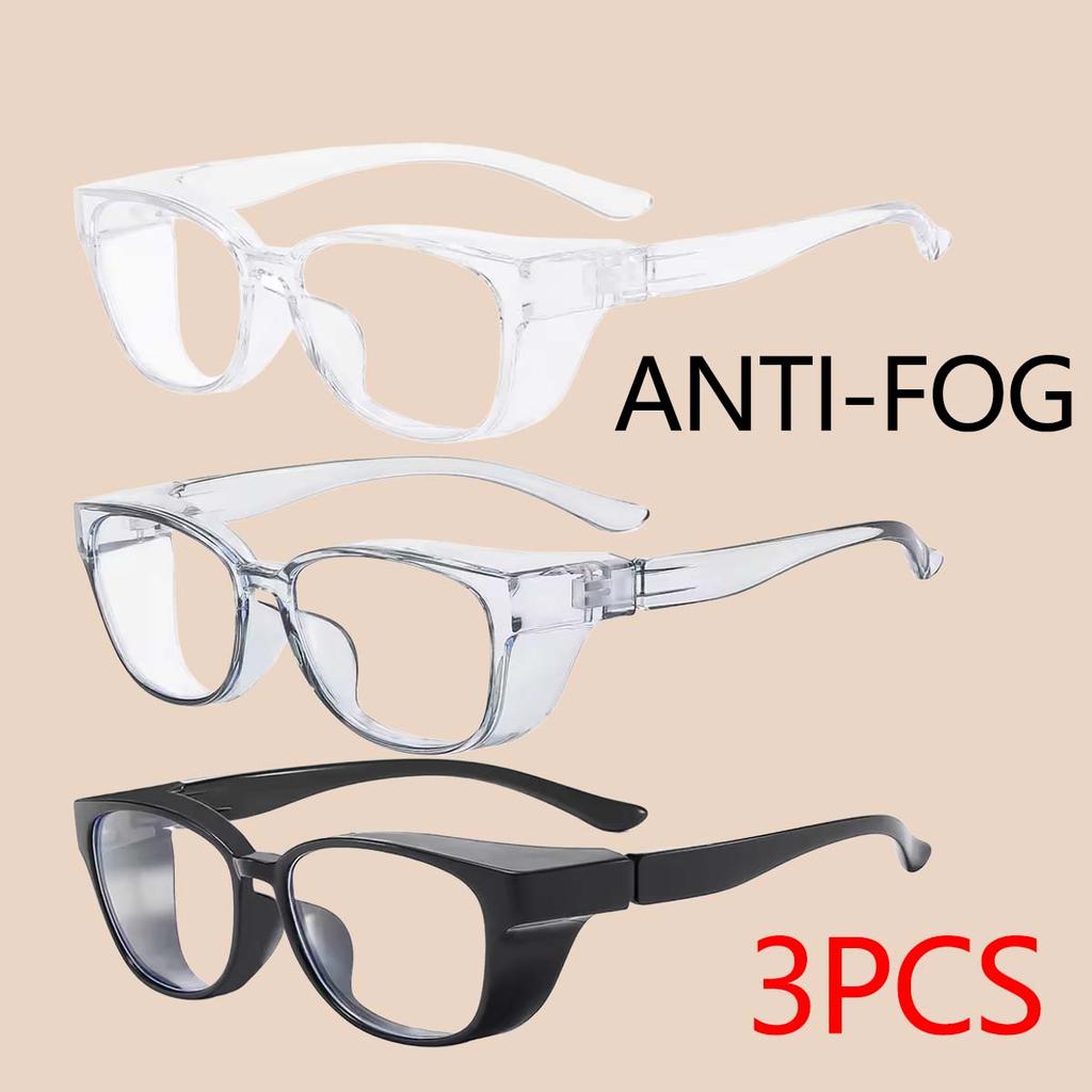 3PCS Goggles Of Anti-Splash Windproof And Dustproof Laboratory Industrial Riding Safety Goggles Men's And Women's Glasses