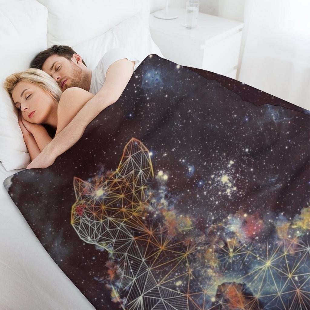 Celestial Cat Throw Blanket Decorative Sofas Bed Fashionable Blankets For Sofas Funny Gift Blankets