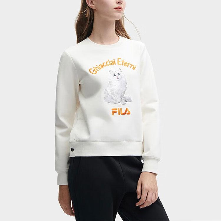 New FILA Sweatshirts Women's Light Beige White F11W348210F-IV
