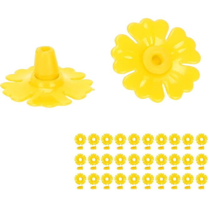 

Feeding Port Replacement Parts, Hummingbird Feeder Flowers Bright Colors Attractive 30 Set for Outdoor(Yellow)