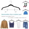 Hangerman Basic Hangers, Suede Hangers, Bottom Hangers, Non-Slip Hangers, Clip Hangers, Multi-Function Hangers with Strong Clips, Black, 10-Piece Set