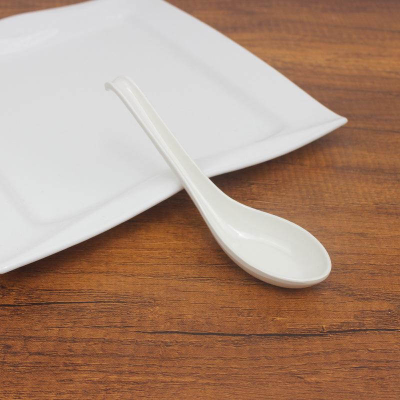 3PC Japanese Imitation Porcelain Pattern Spoon Household Kitchen Accessories White Melamine Korean Spoon Lamian Noodles Spoon
