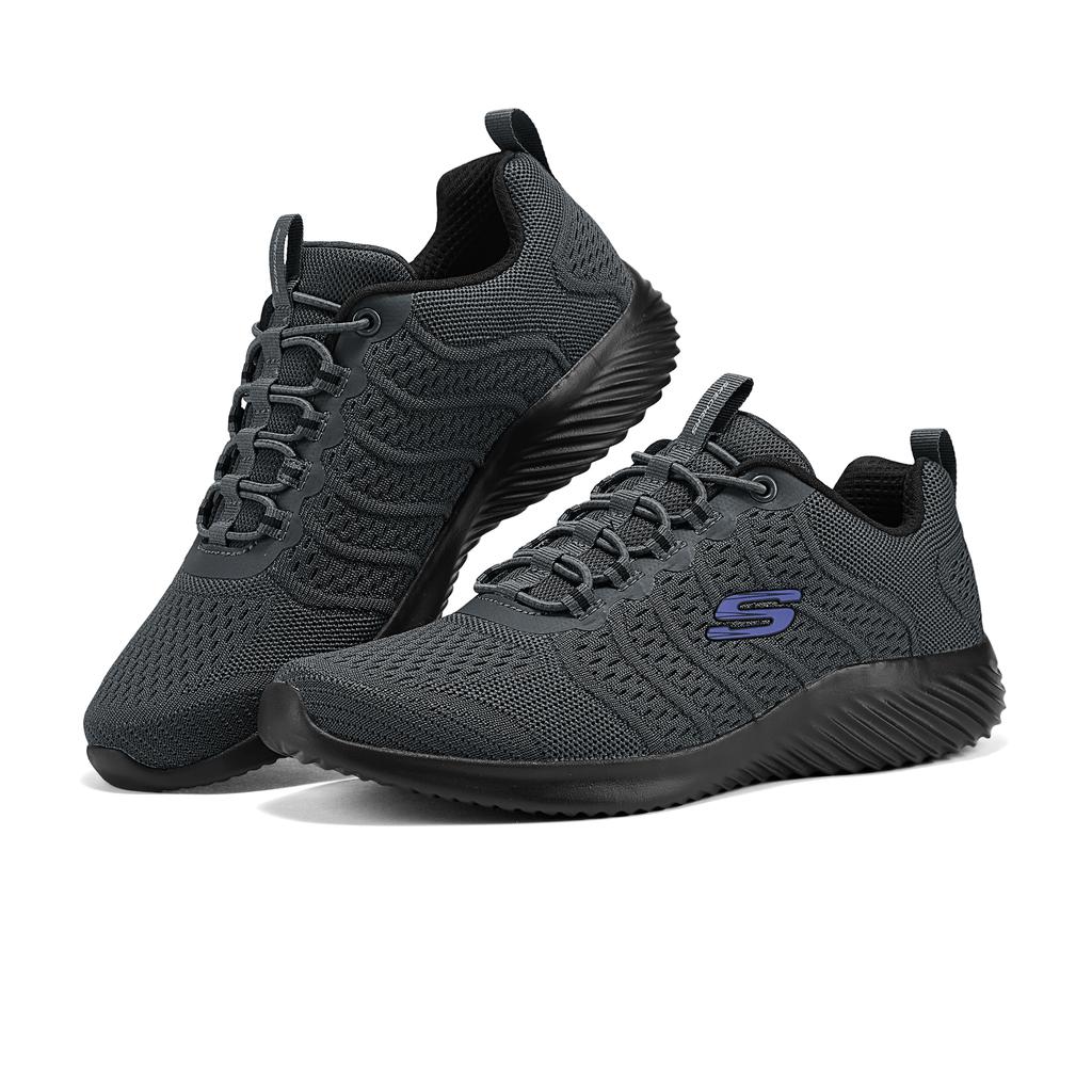 Skechers Bounder Sports Fashion Versatile Summer Breathable Lightweight Running Shoes Low-Top Men Sneaker Gray Black 8790305-CCBK