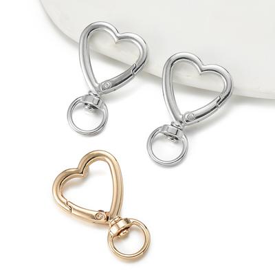5pcs Swivel Heart Shape Lobster Spring Clasp Keyring Key Ring Dog Chain Snap Clasp for DIY Jewelry Making Accessories