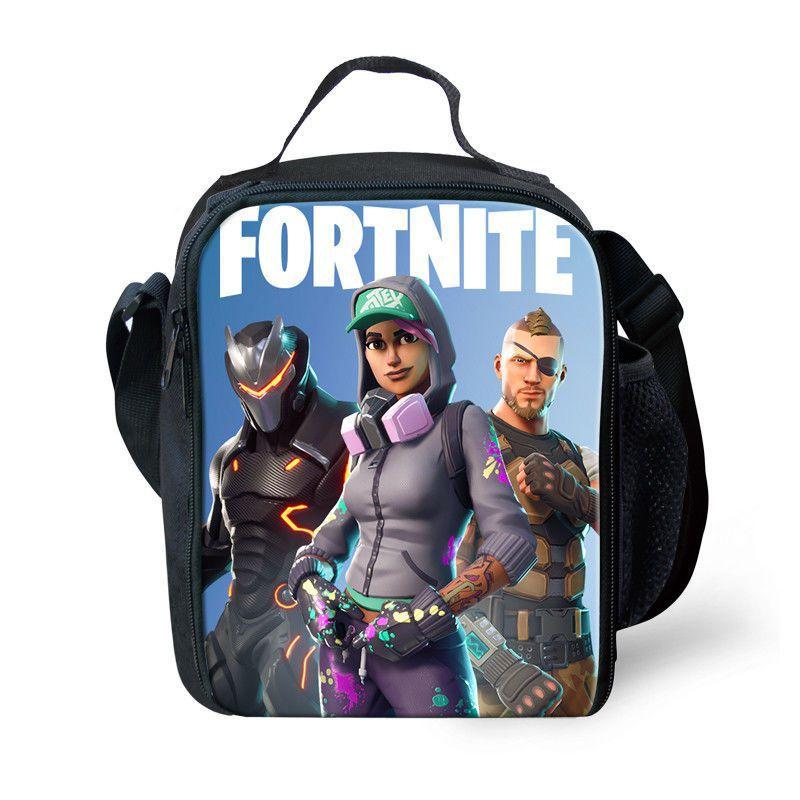 Borsa termica per il pranzo Fortnite per studenti, picnic all'aperto, tracolla regolabile, cerniere lisce incluse