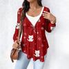 Women's Fashionable Casual Long Sleeved Loose Oversized Printed Top