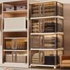 Multi-Layer Foldable Push-Pull Wardrobe & Snack Storage Cabinet with Wheels