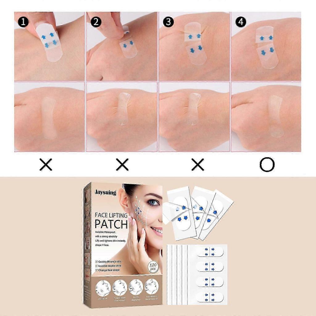Unsichtbares Face Lift Tape - Straffendes, glättendes Pflaster für Fältchen, 120 Stück