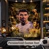 Wandteppich Cristiano Ronaldo Benutzerdefinierter Name Text Personalisierter Wandbehang Teppich Heimwanddekoration