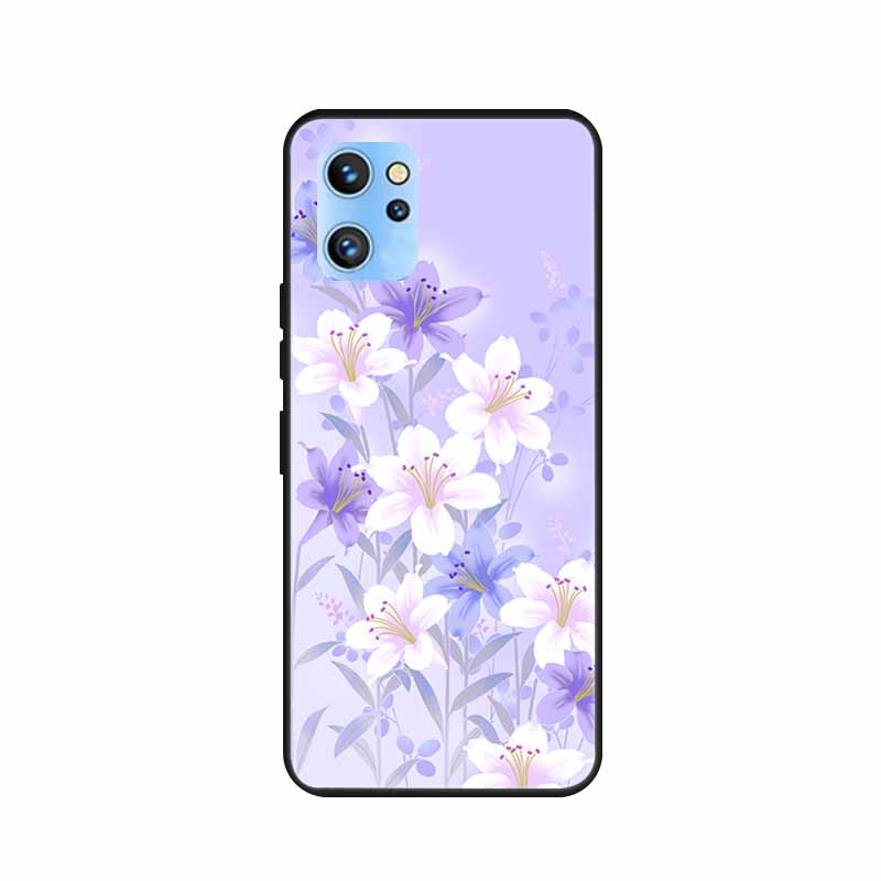 Etui do telefonu Umidigi A13 Pro 2022 Kwiaty Czarny Silikonowy Tylny Pokrowiec Miękki Pokrowiec TPU Do Umidigi A13S Etui A 13 S Coque Funda Torba