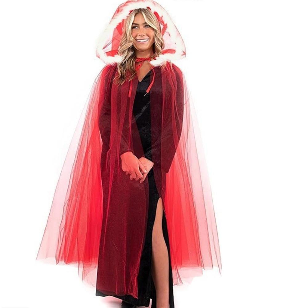 Fairy Tale Witch Wizard Hooded Cloak 150cm/59in Cosplay Costume Cape Red Riding Hood Halloween
