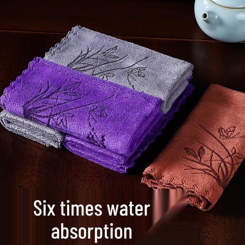 Prémiová absorpční utěrka na kung-fu čaj - Zesílená utěrka na čištění čajového stolku ve stylu zen