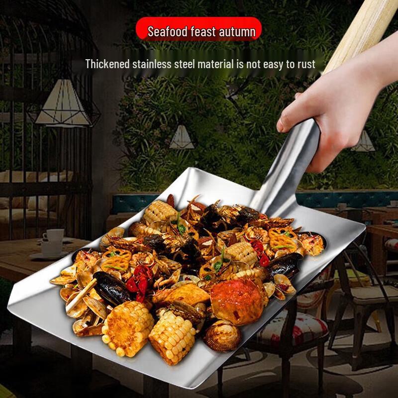 Hengxin Ruichu Утолщенная длиннорукая лопатка для вока из нержавеющей стали