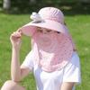 With Neck Flap Electric Fan Bucket Hat Windproof Women Sun Hat Breathable Tea Picking Hat Cycling