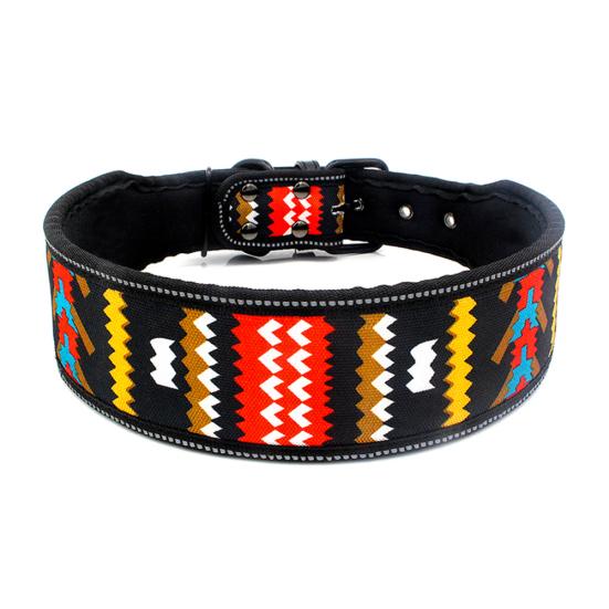 Flower Line Print Reflective Adjustable Pet Dog Puppy Collar Soft Neck Strap