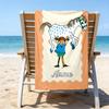 1pc Pippi Longstocking1 Beach Towel with Custom Name, Beach/Swimming/Bath/Picnic/Camping Towel, Suitable for Seaside Beaches