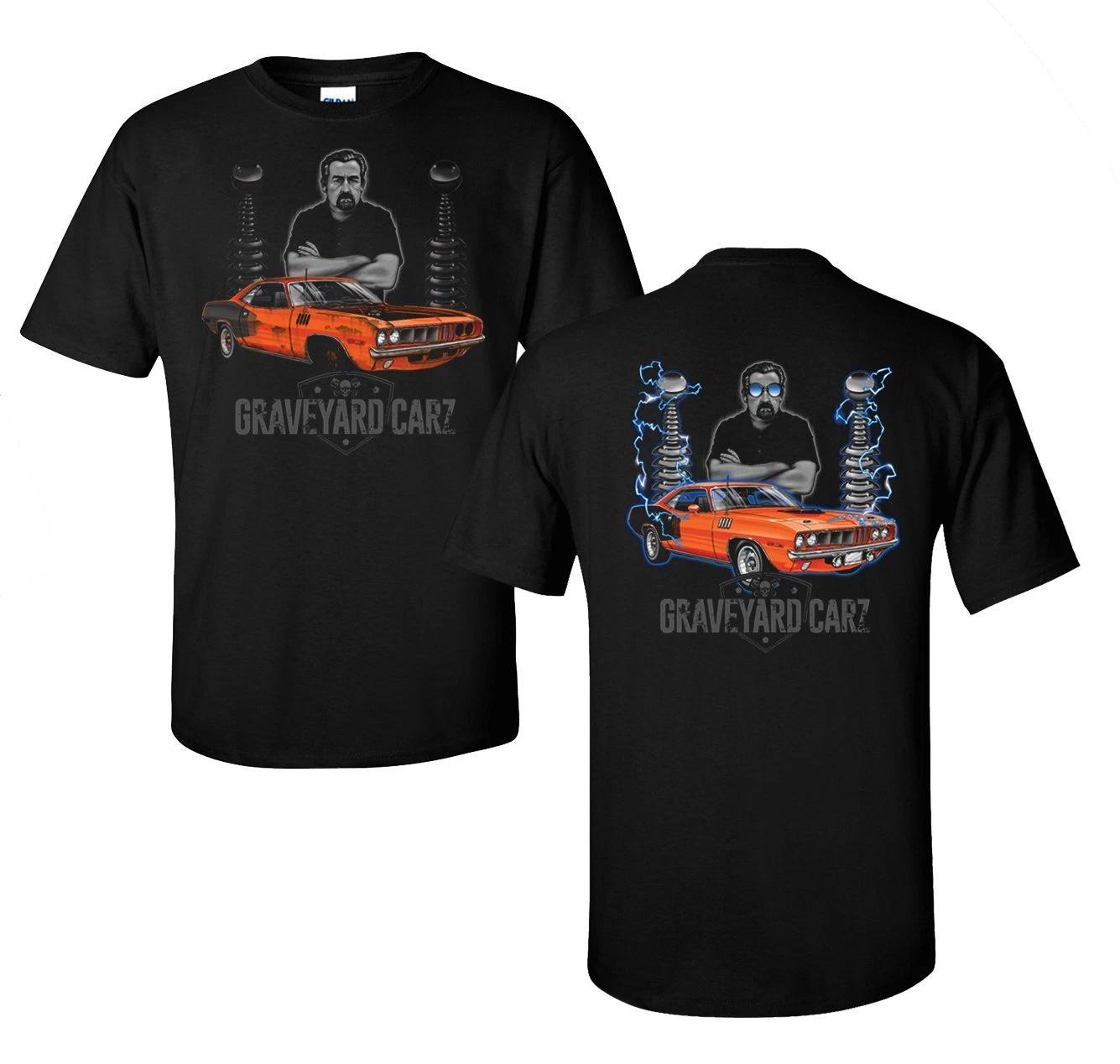 Graveyard Carz T-Shirt - Black w/ Orange 1971 Plymouth Hemi Cuda (Licensed) XL