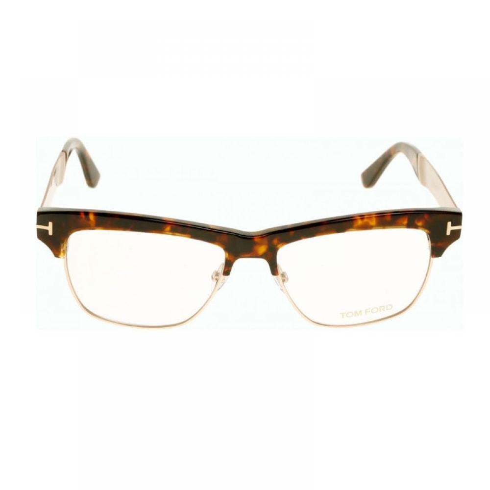 Tom Ford Eyeglasses Square Full Rim  Havana Gold Frame And Clear Demo Lenses Ft 