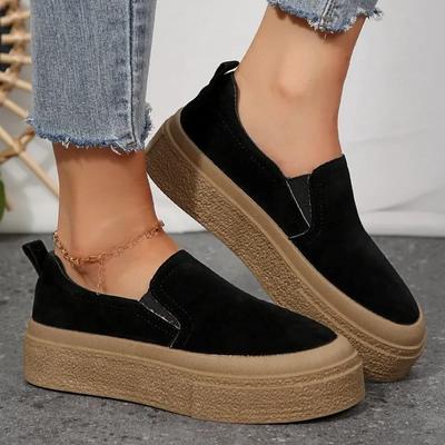 Fashion Female Shoes On Sale 2024 New One Kick Women's Vulcanize Shoes Autumn Round Toe Solid Outdoor Platform Casual Large Size Shoes