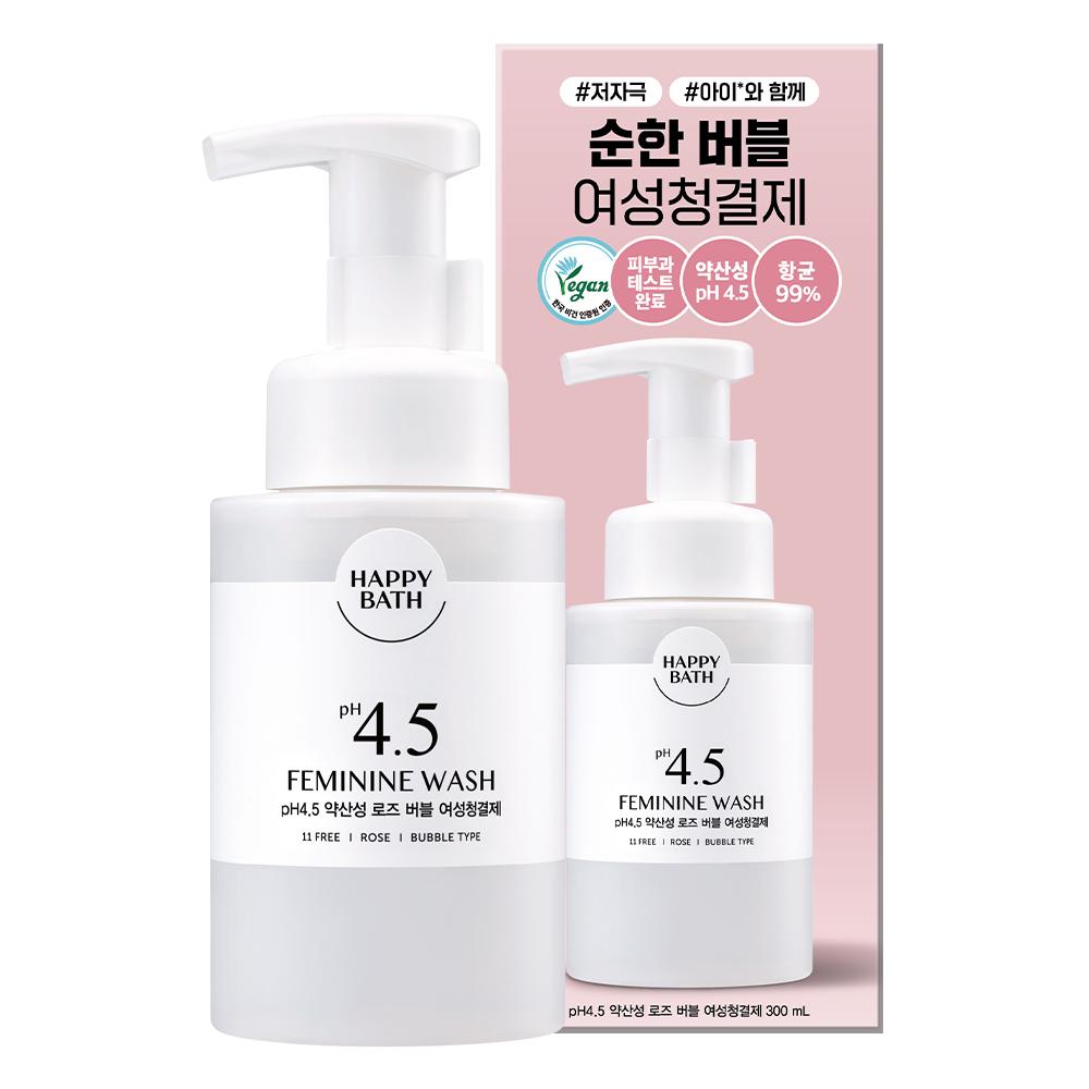 Happy Bath pH 4.5 Mildly Acidic, Low-Irritation Feminine Cleanser 4 Types (Rose/Mugwort)