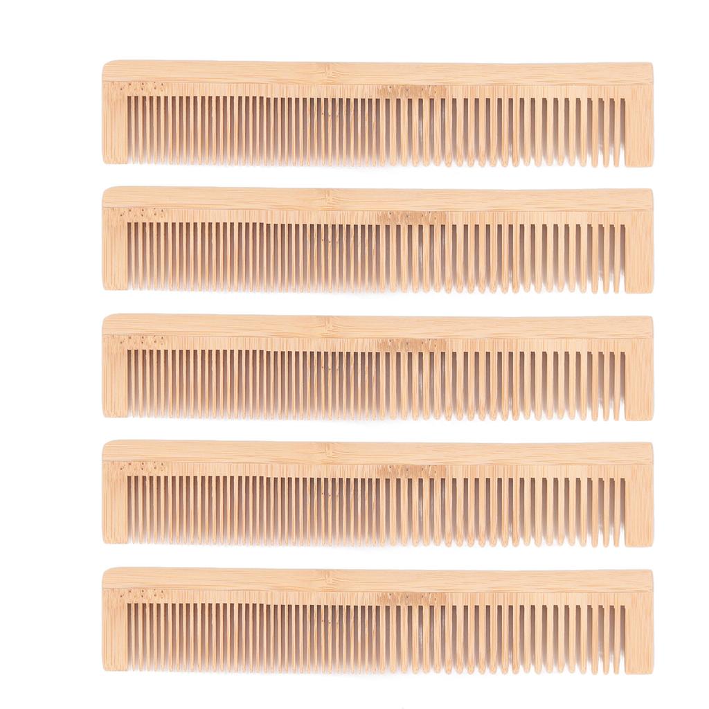 5pcs Disposable Bamboo Comb Stitching Phyllostachys Pubescens Hair Brush for Hotel