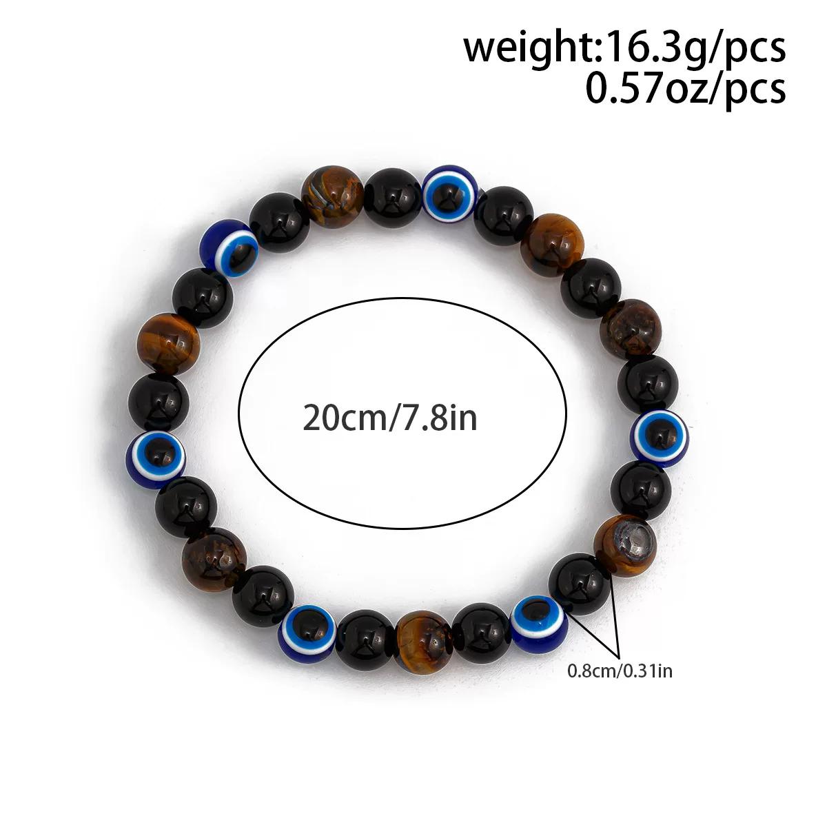 

Fashion Sold Jewelry Men Niche Style Tiger-Shaped Stone Devil s Eye Bracelet Stylish All-Matching Hip Hop Non-Fading Bracelet чёрный