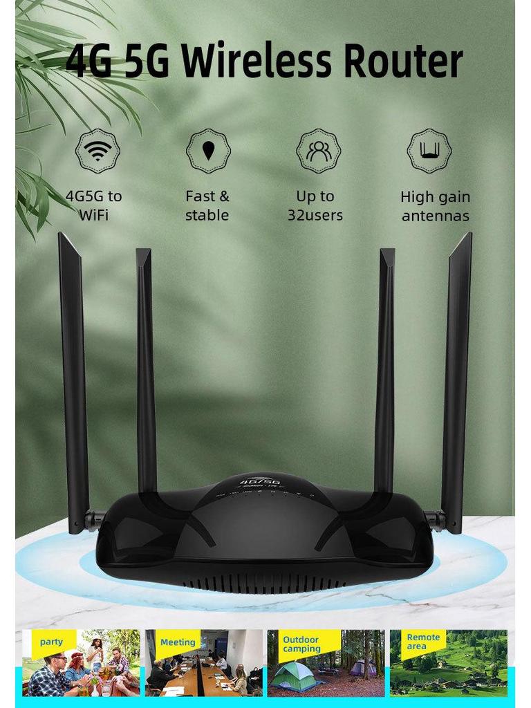4G WiFi6 Router with SIM Card Slot for Middle East & Eurasia - LTE CPE